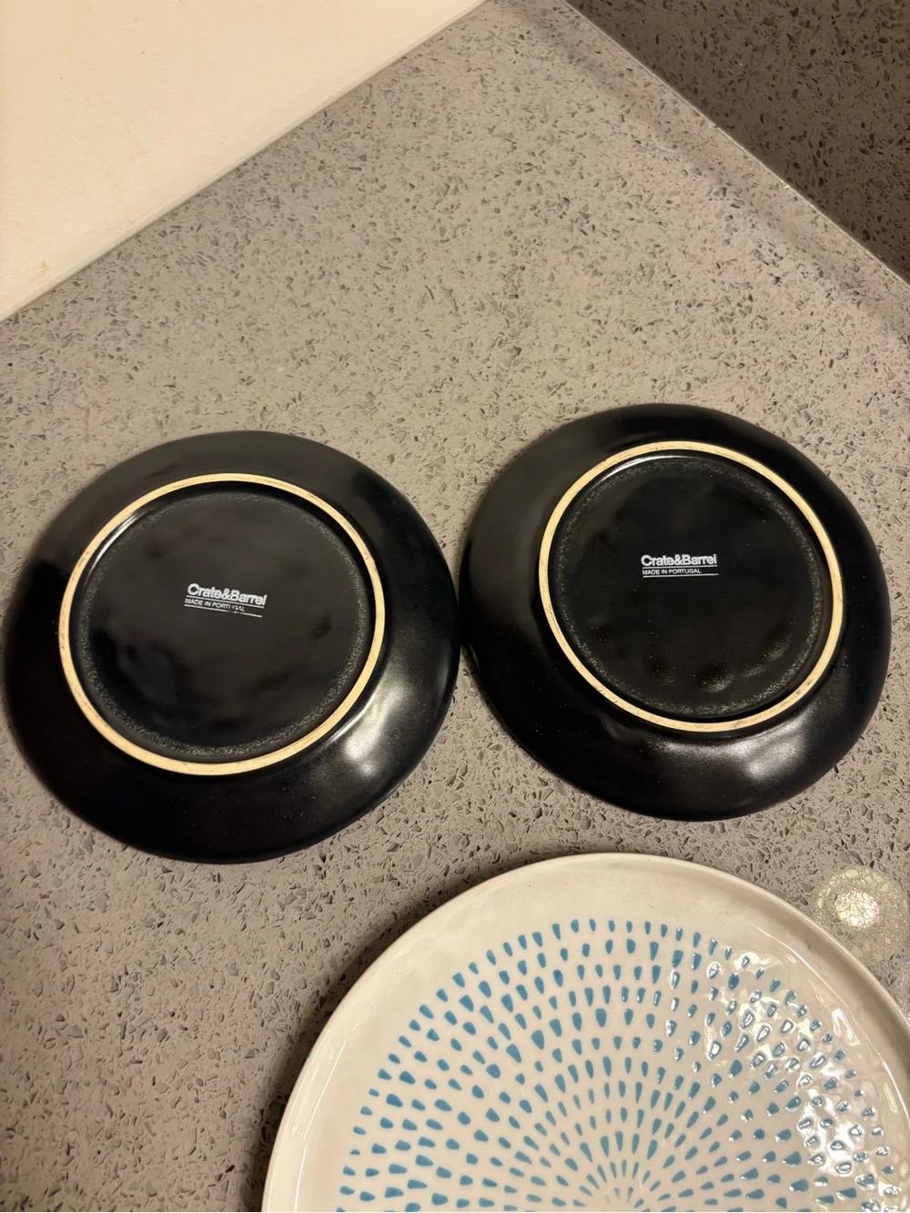 Crate & Barrel Ceramic Plate and 2 Mini Servers.